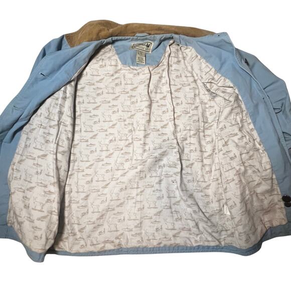 Vintage L.L Bean Blue Barn chore jacket lined corduroy collar canvas women sz XL - Picture 2 of 11